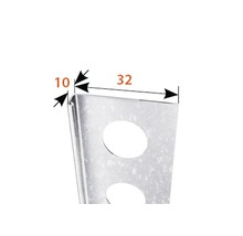 Gros plan d''un profilé de carrelage avec indications de dimensions
