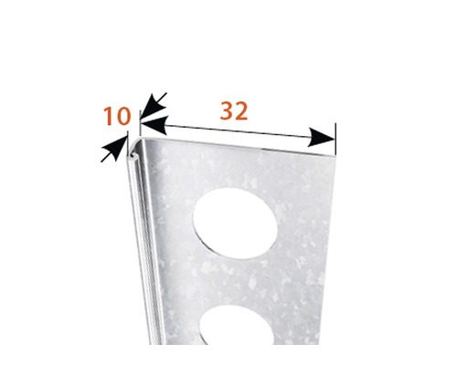 Gros plan d''un profilé de carrelage avec indications de dimensions