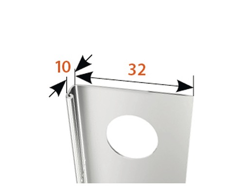 Vue détaillée d''un profilé métallique avec dimensions