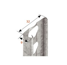 Poteau en métal avec les dimensions 32 et 9