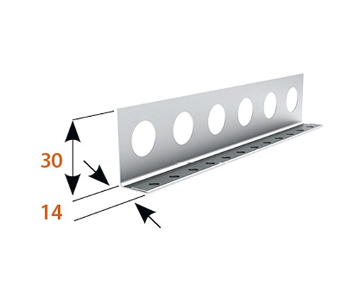 Putzprofil mit Löchern und Maßangaben