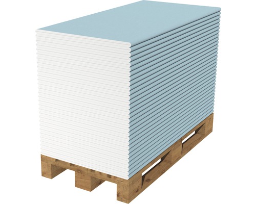 Stapel Gipskartonplatten auf Palette