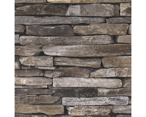 Nahaufnahme einer Steinwandtapete mit realistischer Steinoptik.