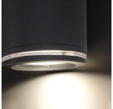 Zylindrische Aussenleuchte mit Lichtaustritt