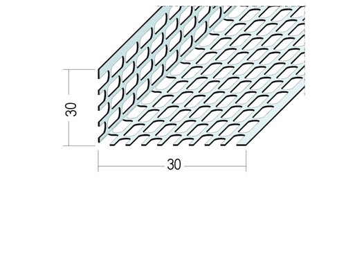 Équerre de ventilation PROTEKTOR avec alésages ovales des deux côtés aluminium 2500 x 30 x 30 mm botte = 20 pces