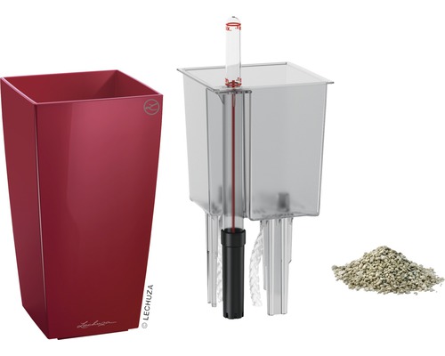 Pot de fleurs avec système d''irrigation et granulat pour plantes