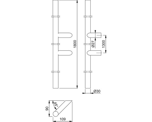Dessin technique d''un radiateur avec indications de dimensions