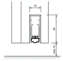 Joint de bas de porte automatique longueur 1084 mm largeur de rainure 12 mm aluminium-thumb-1
