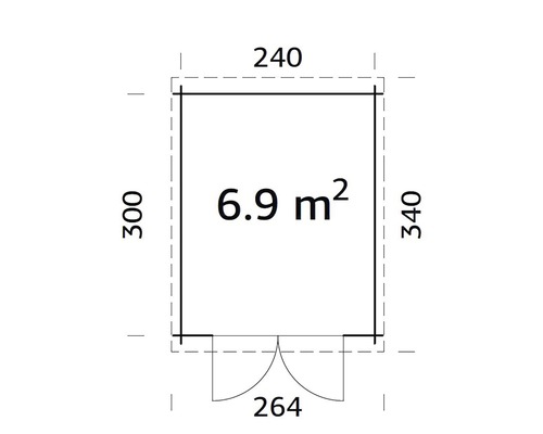 Plan avec dimensions d''un abri de jardin