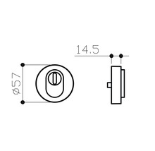Dessin technique d''un cylindre avec des dimensions de 57 millimètres et 14,5 millimètres