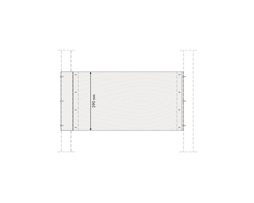 Plaque de toit avec indication de dimension 290 millimètres