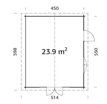 Gartenhaus Palmako Irene 23,9 m² inkl. Fußboden 514 x 598 cm natur