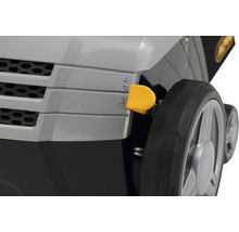 Vue détaillée d''une tondeuse à gazon avec réglage de la hauteur de coupe