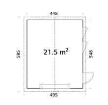 Grundriss mit Abmessungen und Flächenangabe