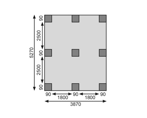 Grundrissdarstellung mit Maßangaben