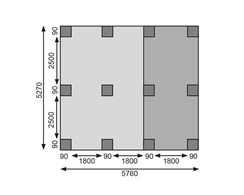 Grundrissdarstellung mit Maßangaben