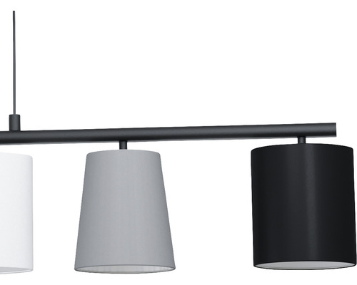 Suspension à trois lampes avec abat-jour