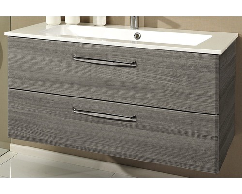 Waschtischunterschrank mit zwei Schubladen und Aufsatzwaschbecken
