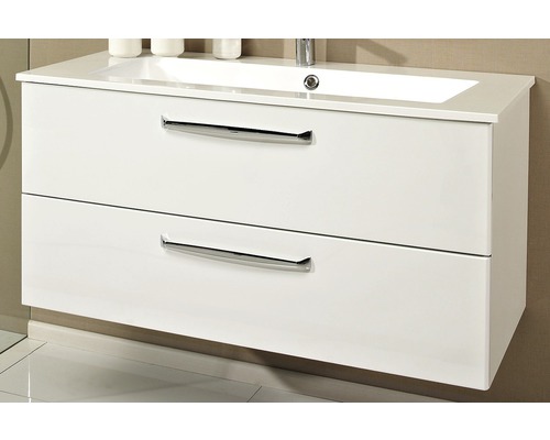 Meuble sous-lavabo avec deux tiroirs et lavabo à poser