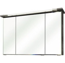 Badmöbel-Set Pelipal Kumba BxHxT 107 x 200 x 50 cm Frontfarbe graphit struktur quer mit Mineralguss-Waschtisch weiß 99.107012519