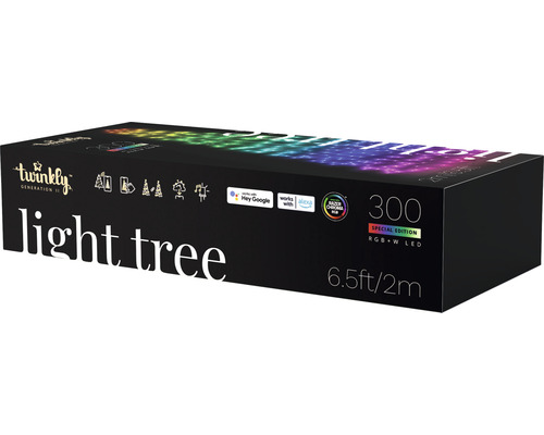 Emballage d''une guirlande lumineuse Twinkly Light Tree avec 300 LED RGBW, longueur de 2 mètres et compatibilité Smart Home