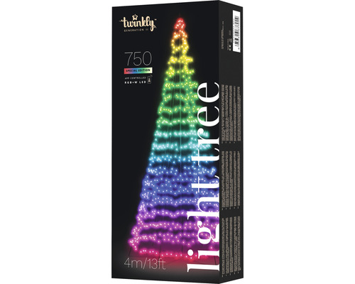 Emballage de la guirlande lumineuse Twinkly avec 750 lumières LED RGBW pour décorer un sapin de Noël.