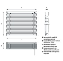 Soluna Store vénétien en aluminium avec guidage latéral, blanc, 70x130 cm-thumb-4