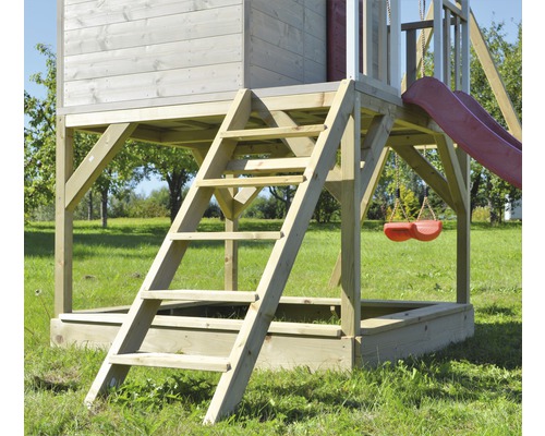 Spielturm mit Leiter, Rutsche und Schaukel für den Aussenbereich