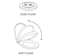 WC-Kombination Set Differnz Tiefspüler mit Spülrand Abgang waagerecht weiß glänzend mit WC-Sitz 38.500.02-thumb-5