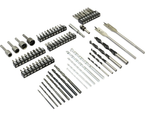 Set de forets et d''embouts avec différents accessoires pour perceuses et tournevis