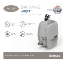 Spa gonflable Bestway® LAY-Z-SPA® Whirlpool Bahamas AirJet™ avec 120 buses à air, pompe multifonctions, fonction de chauffage intégrée et couverture thermique verrouillable gris-thumb-18