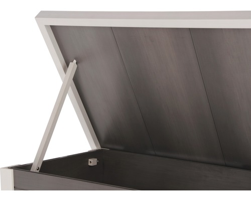 Boîte de rangement en bois ouverte