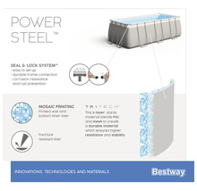 Bestway Power Steel Pool: Informationen zu Dichtung, Verriegelungssystem, Mosaikdruck und Tritech Material