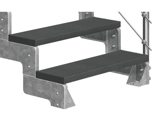 Escalier avec deux marches et structure métallique
