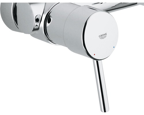 Logo Grohe sur un thermostat de douche