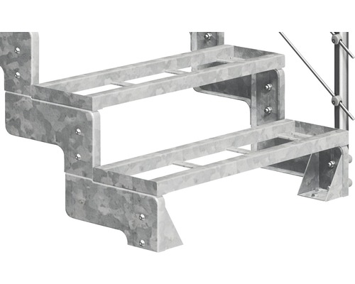 Escalier métallique à deux marches