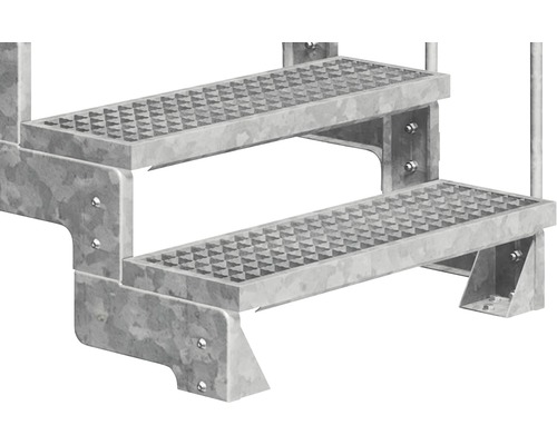 Metalltreppe mit zwei Stufen