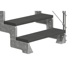 Treppe mit zwei Stufen und Metallrahmen