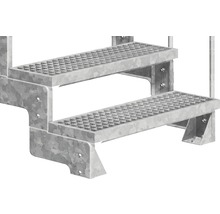 Treppe aus Metall mit zwei Stufen