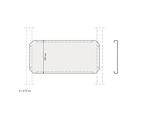 Dessin technique d''une tôle de toit de 290 millimètres de large