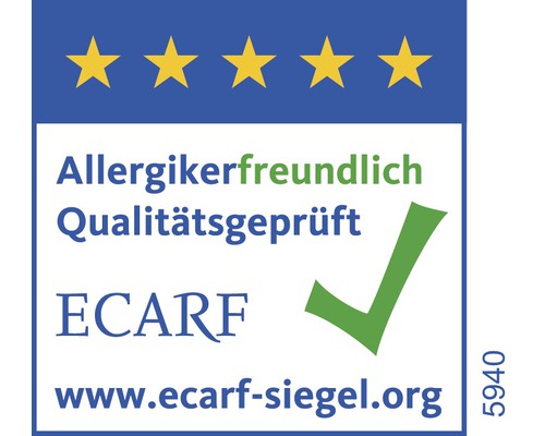 ECARF Siegel für Allergikerfreundlichkeit und geprüfte Qualität