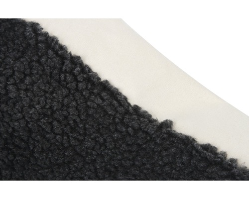 Vue tissu peluche teddy grise
