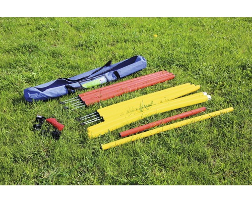 Set d''obstacles d''entraînement avec sac de transport sur gazon