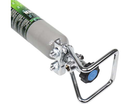 Druckgasflasche mit Ventil und Haltegriff