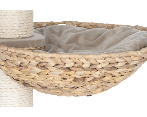 Arbre à chat avec panier et tronc en sisal