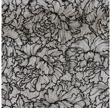 Papier peint intissé 87005-HOR Flock Fleur velours noir blanc