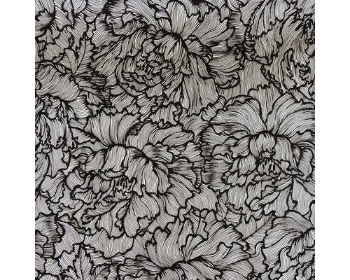 Papier peint intissé 87005-HOR Flock Fleur velours noir blanc