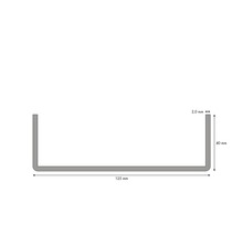 Profilé en U avec des dimensions de 125 mm, 40 mm et 2 mm