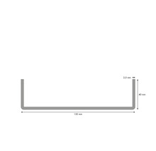 Rail profilé avec dimensions 150 mm x 40 mm x 2 mm