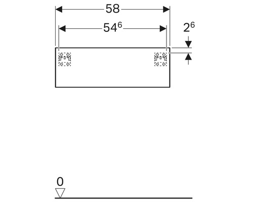 Technische Zeichnung mit Maßangaben